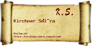 Kirchner Sára névjegykártya